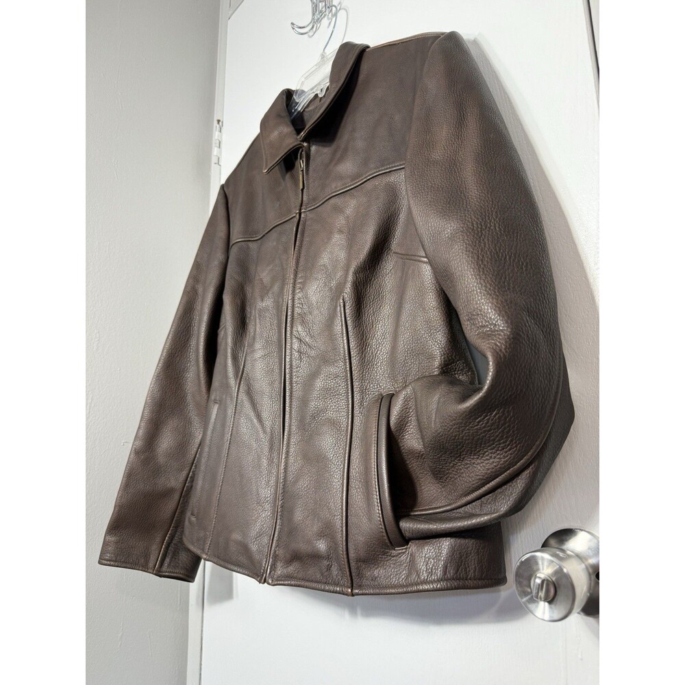 Vintage Wilsons Leather Pelle Studio Jacket Women’s Large Brown Zip Up